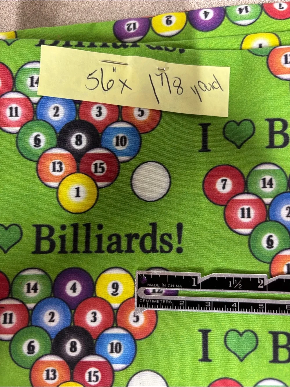 Party-themed fabric with billiards print